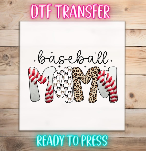 Baseball Mama DTF Print, Sports Mom Design, Gameday Gift, Ready To Press, DTF Print, Direct To Film, Leopard Print Mama Design