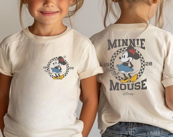 Retro Minnie Shirt, Disney Minnie Mouse Classic 1928 Retro Shirt, Mickey Friends Tee, Disneyland Family Vacation Holiday Gift, Kids shirt