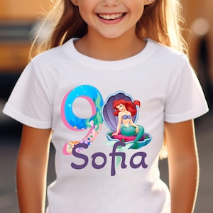 Personalized Ariel Shirt, Little Mermaid Birthday Shirt, Princess Ariel Birthday Outfit, Disney Princess Birthday Party, Gift For Fans