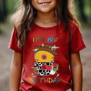 Its My Birthday sweatshirt featuring a fun Woody inspired Toy Story design. Perfect for birthday celebrations this cowboy themed shirt is great for Disney fans and Toy Story lovers. Made from soft breathable fabric for all day comfort it is ideal for parties Disney trips or casual wear. Available in multiple sizes and colors with personalization options for a special touch. A great birthday gift for kids or adults who love the Toy Story movies.