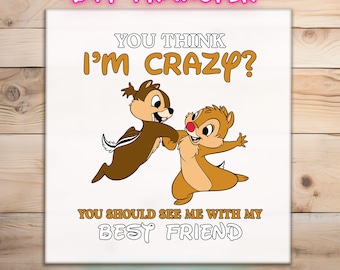 Disney DTF, Chip and Dale, Ready To Press, BFF Design, Gift For Friend, Cartoon Inspired, Disney Trip Gift