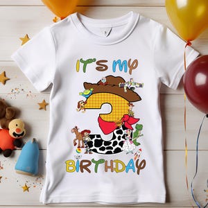 Its My Birthday sweatshirt featuring a fun Woody inspired Toy Story design. Perfect for birthday celebrations this cowboy themed shirt is great for Disney fans and Toy Story lovers. Made from soft breathable fabric for all day comfort it is ideal for parties Disney trips or casual wear. Available in multiple sizes and colors with personalization options for a special touch. A great birthday gift for kids or adults who love the Toy Story movies.