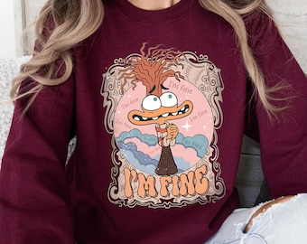 Anxiety Inside Out Shirt, Anxiety Character T-Shirt, Disney Emotions tee, I’m Fine Everything is Ok, Inside Out Anxiety Gift