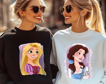 Vintage Disney Princess Shirt, Belle Rapunzel Tee, Girl Disney Trip Shirt, Disney Princess Sweatshirt, Magic Kingdom Shirt