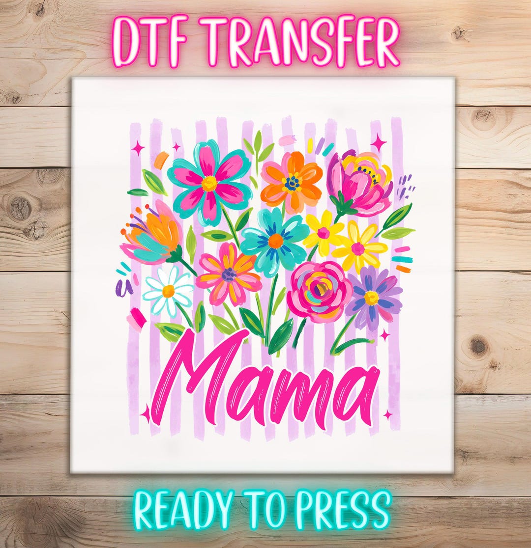 Gigi DTF Transfer Ready to Press | Floral Bouquet Grandmother Gift ...