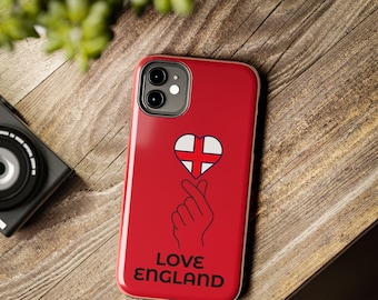English Pride Phone Case, St George Cross Heart (Glossy Red)