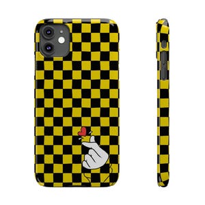 Yellow Black Checkerboard Phone Case - Slim, Glossy, Lightweight image 2