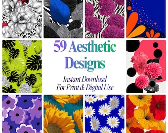 Digital Art Prints: 59 Mixed Designs - Instant Download