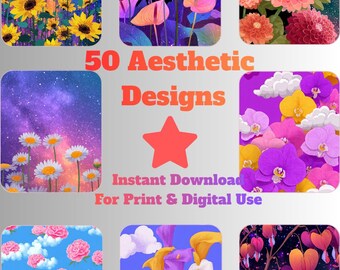 Digital Art Bundle - 50 Colorful Designs for Crafts and Phone Cases