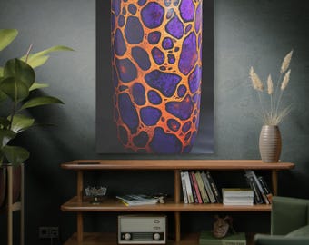 Levendige vaas abstracte canvaskunst print kleurrijk huisdecor, moderne muurkunst, cadeaus voor kunstliefhebbers, studiodecoratie, 1,25" uitgerekt canvas
