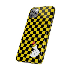 Yellow Black Checkerboard Phone Case - Slim, Glossy, Lightweight image 11