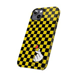 Yellow Black Checkerboard Phone Case - Slim, Glossy, Lightweight image 16