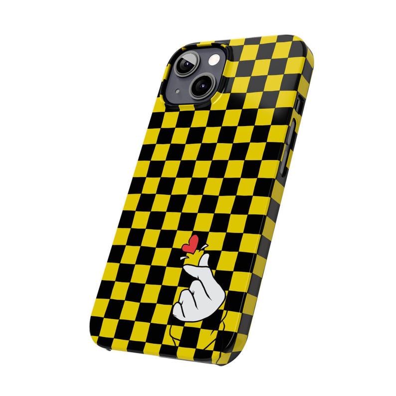 Yellow Black Checkerboard Phone Case - Slim, Glossy, Lightweight image 16