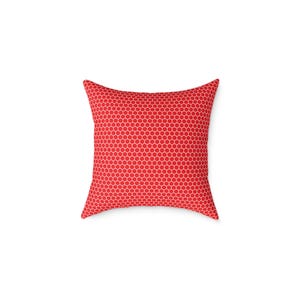Cojín cuadrado de lona de poliéster con estampado de panal rojo/cojín geométrico imagen 4