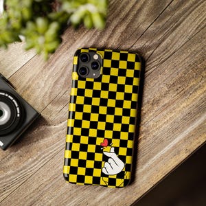 Yellow Black Checkerboard Phone Case - Slim, Glossy, Lightweight image 12