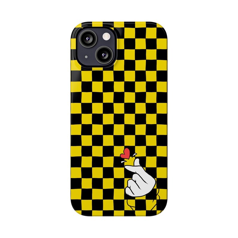 Yellow Black Checkerboard Phone Case - Slim, Glossy, Lightweight image 15