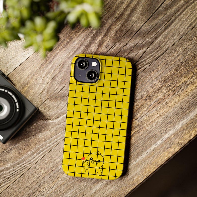 Yellow Grid-telefoonhoesje - slim-fit met grillig kuikentje afbeelding 17