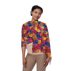 Lebendiger Tiger Print Schal, Boho Style, leichter Schal