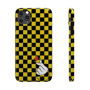 Yellow Black Checkerboard Phone Case - Slim, Glossy, Lightweight image 9