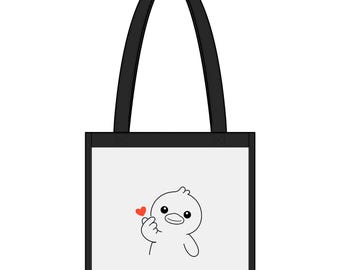 Clear PVC Tote Bag | Adorable Chick Heart Illustration, Stadium Approved