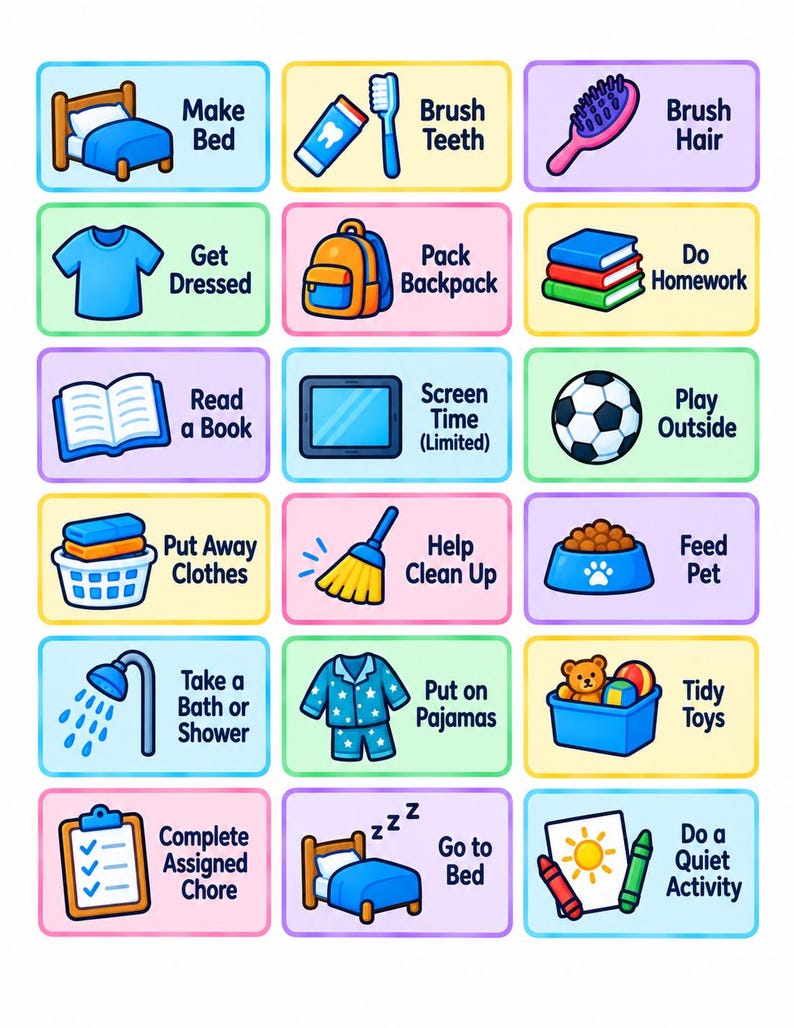 Tableau de routine pour enfants Ocean Quest, emploi du temps visuel ...