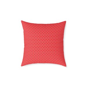 Cojín cuadrado de lona de poliéster con estampado de panal rojo/cojín geométrico imagen 7