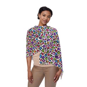 Regenbogen Leopardenmuster Schal, leichter Polyester Schal