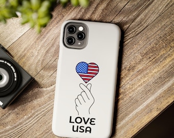 American Flag Heart Phone Case: Slim Protective USA Love Design