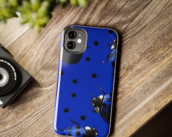Phone Case: Blue Ladybug Art - Slim, Dual-Layer Protection