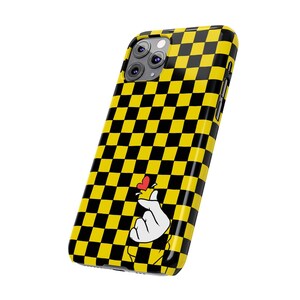 Yellow Black Checkerboard Phone Case - Slim, Glossy, Lightweight image 8