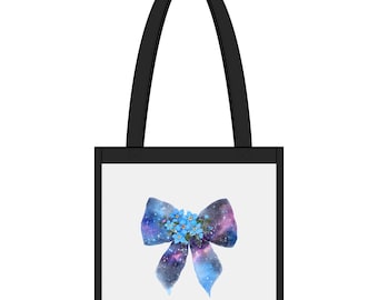 Galaxy Bow Tote | Cosmic Floral Ribbon Stadium Tote