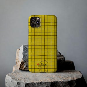 Yellow Grid-telefoonhoesje - slim-fit met grillig kuikentje afbeelding 13