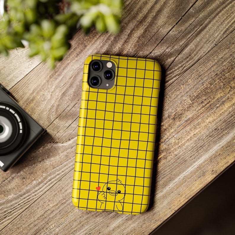 Yellow Grid-telefoonhoesje - slim-fit met grillig kuikentje afbeelding 12