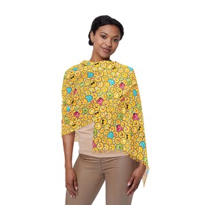Emoji Print Schal, fröhlich leicht Sommer Wrap