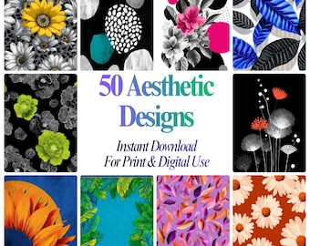 Digital Art Bundle: 50 Mixed Graphics - Instant Download Files