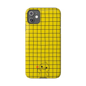Yellow Grid-telefoonhoesje - slim-fit met grillig kuikentje afbeelding 3