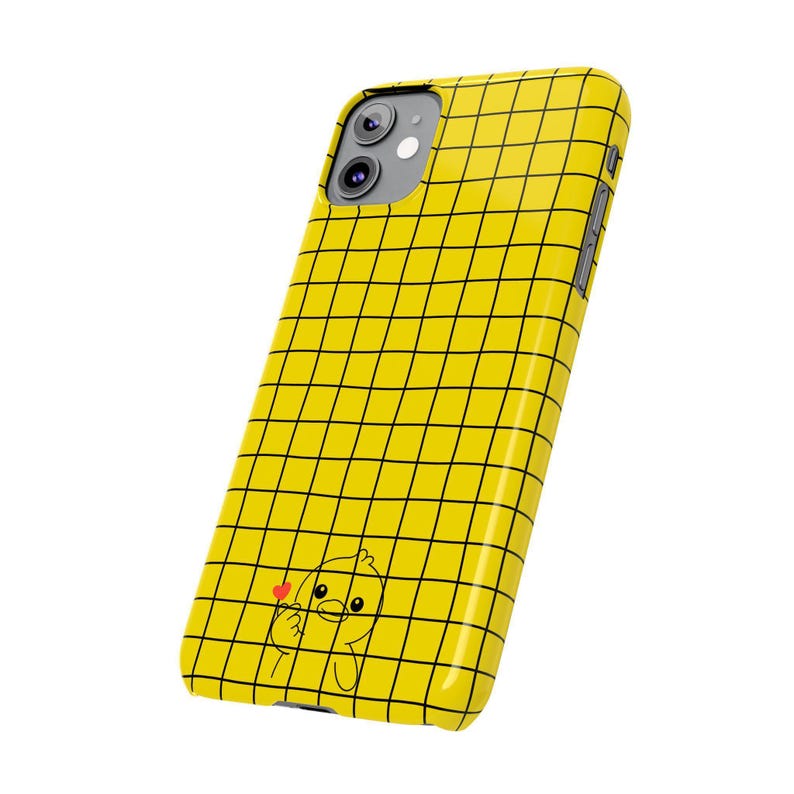Yellow Grid-telefoonhoesje - slim-fit met grillig kuikentje afbeelding 4