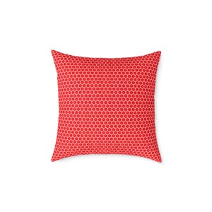 Cojín cuadrado de lona de poliéster con estampado de panal rojo/cojín geométrico imagen 6