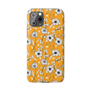 Hand-Drawn Floral Phone Case: Mustard Yellow, Slim Fit image 7