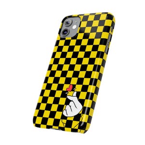 Yellow Black Checkerboard Phone Case - Slim, Glossy, Lightweight image 4