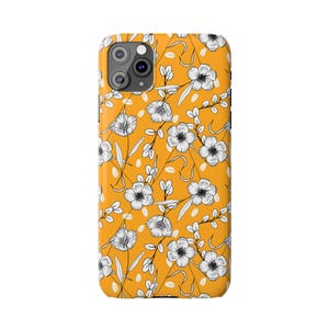 Hand-Drawn Floral Phone Case: Mustard Yellow, Slim Fit image 10