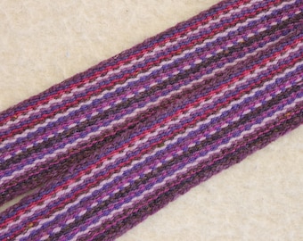 Purple Sash, Handwoven Wool, Strap for Historic Costume, Medieval or Fur Trade Era, SCA