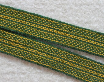 Sash, Handwoven Green Wool, Strap for Historic Costume, Medieval or Fur Trade Era, SCA