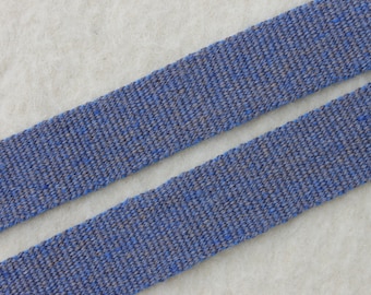 Blue Handwoven Wool Strap for Historic Costume, Medieval or Fur Trade Era, SCA