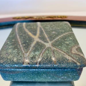 Raku Pottery Lidded Trinket Box Signed