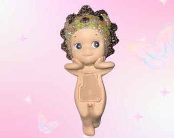 Bedazzled Sonny Angel Lion Figure – Handmade Rhinestone Doll, Kawaii Collectible