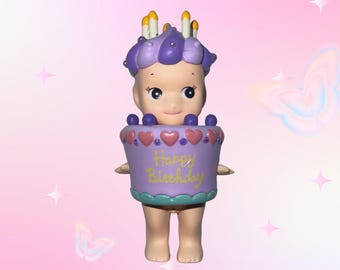 Custom Angel Cake Topper- Blueberry Cake Kawaii Figure Charm, Collector Gift, Birthday