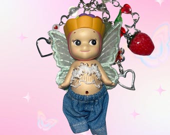 Authentic Sonny Angel Keychain: Fruit Tart Figure Charm, Kawaii Bag Accessory