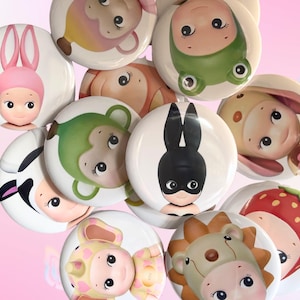 Sonny Angel Button Pin– Kawaii Figure Charm, Collector Gift, Accessory