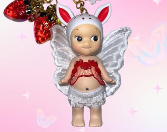 Authentic Custom Sonny Angel Keychain: Fawn Kawaii Figure Charm, Collector Gift, Bag Accessory